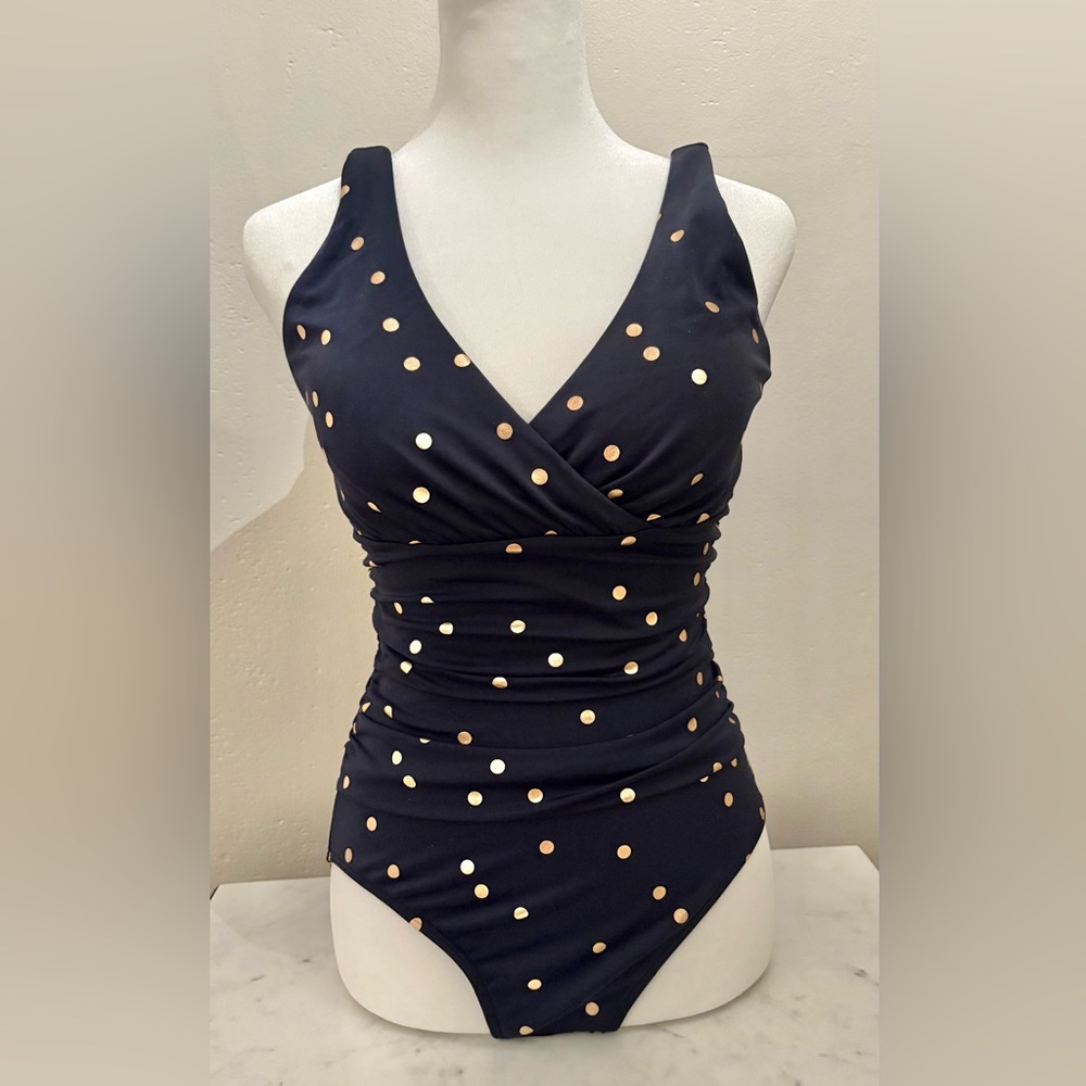 Boden Navy Blue Swimwear with Metallic Dots